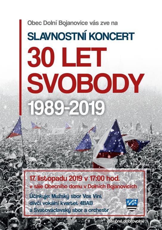Plakat 30 let svobody D Bojanovice