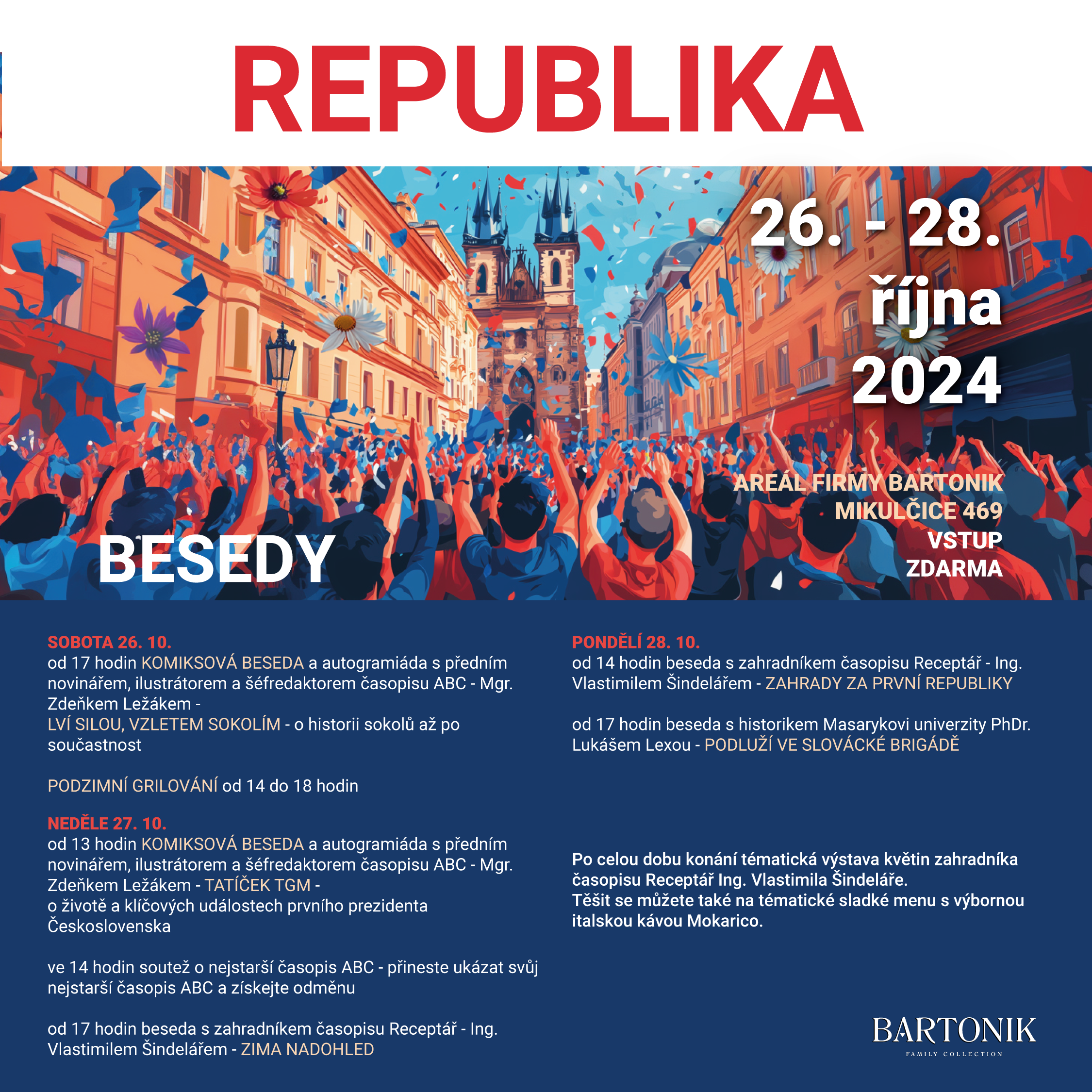 REPUBLIKA - besedy - 26. až 28. 10. 2024