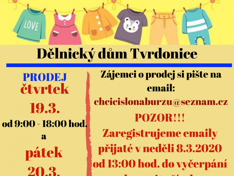 Jarní dětská burza ve Tvrdonicích