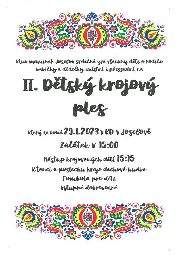 Dětský krojový ples v Josefově