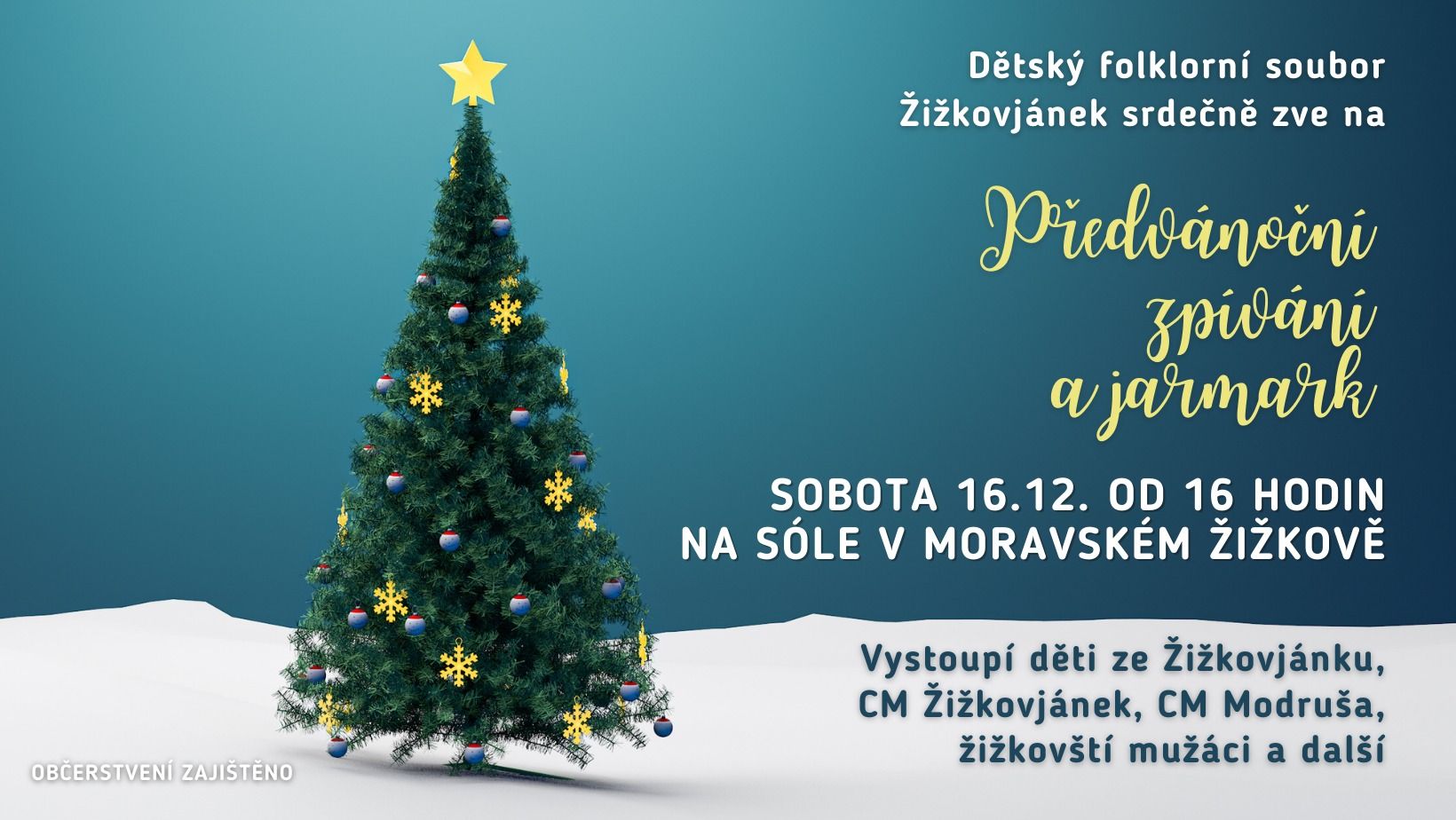 Předvánoční zpívání a jarmark v Moravském Žižkově