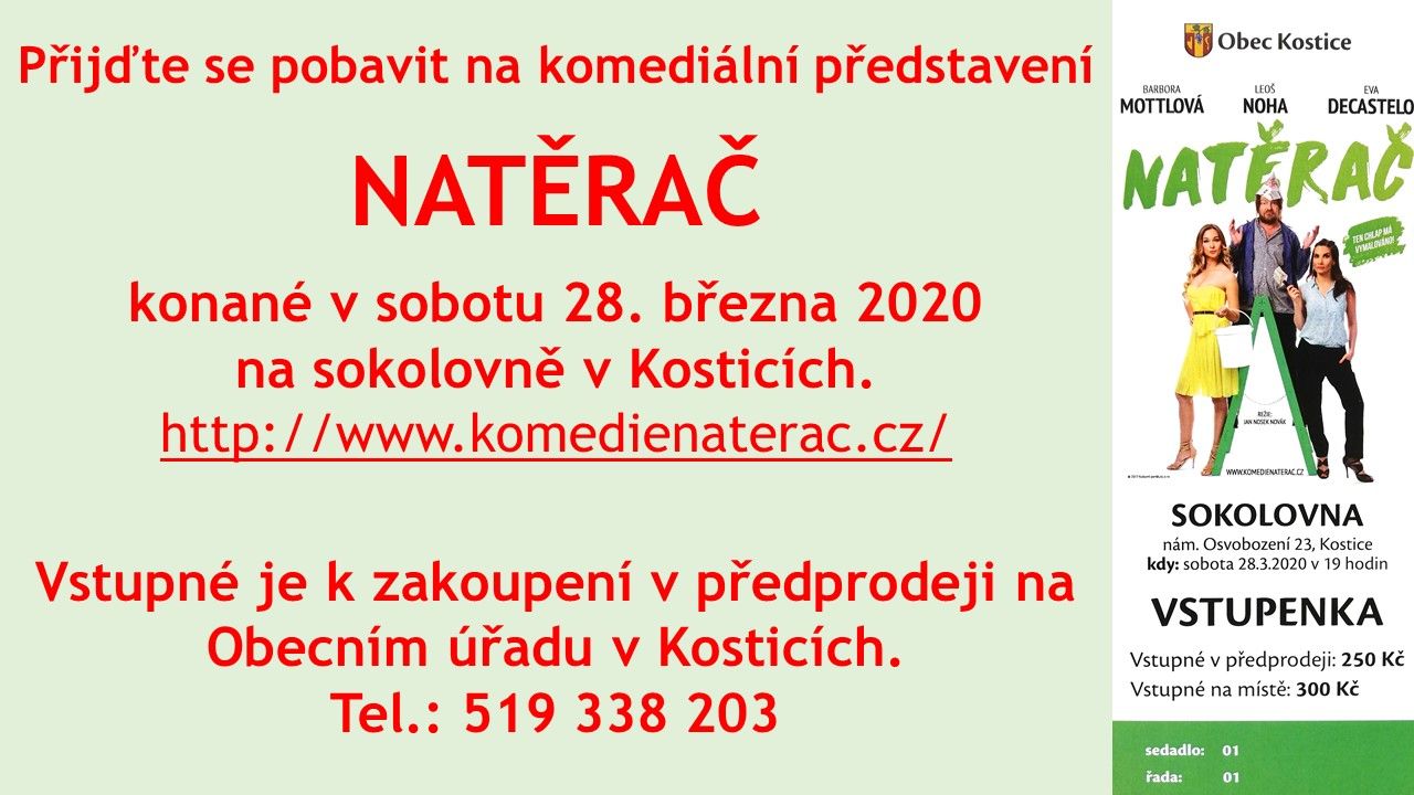 NATĚRAČ - PŘEDSTAVENÍ KOSTICE