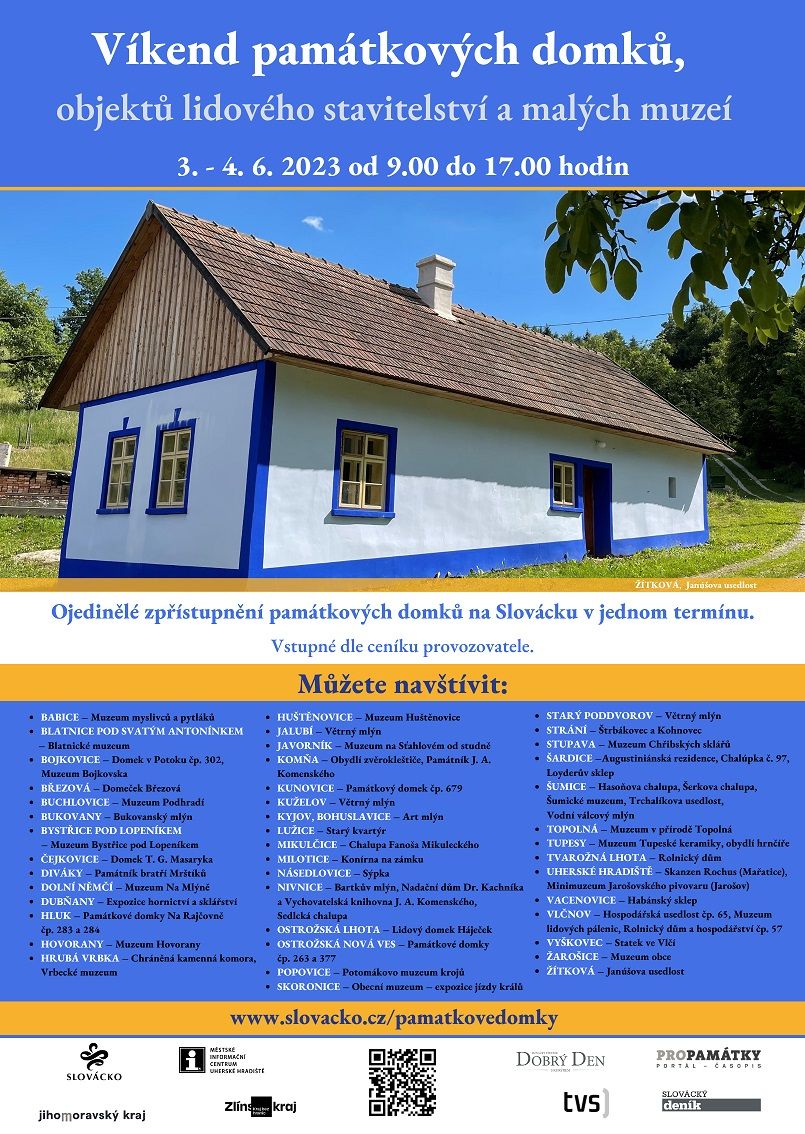 Víkend památkových domků, objektů lidového stavitelství a malých muzeí