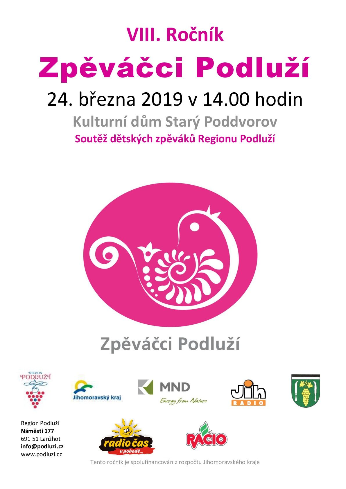 Pozvánka na přehlídku Zpěváček Podluží