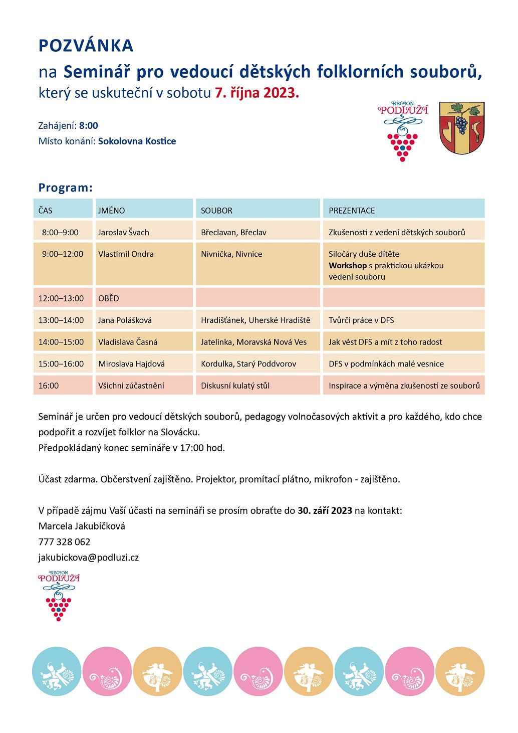 Seminář pro vedoucí dětských folklorních souborů - program