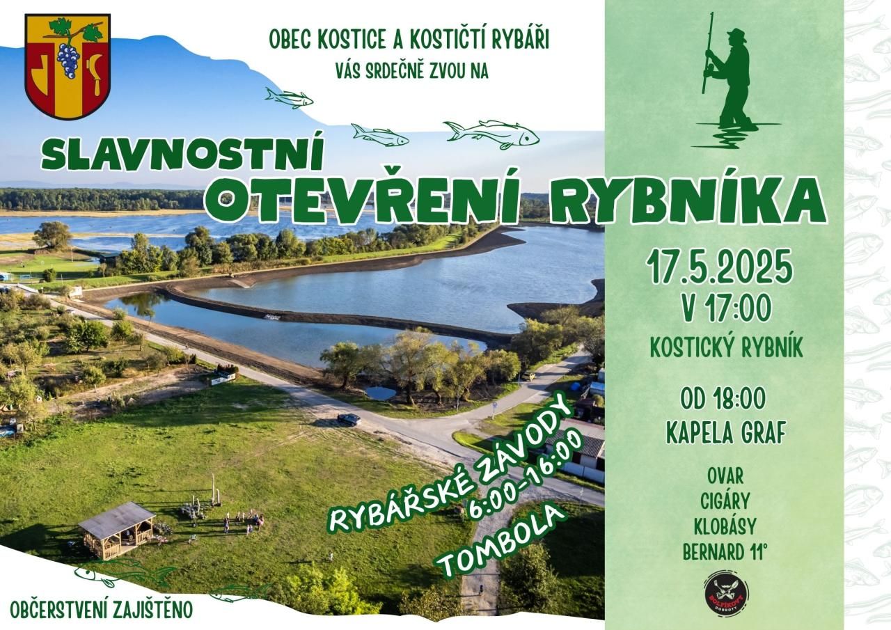 Slavnostní otevření rybníka v Kosticích