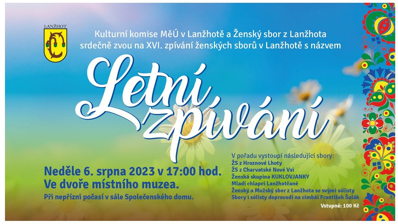 XVI. Zpívání ženských sborů s názvem Letní zpívání