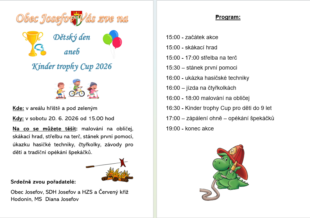 Dětský den aneb Kinder trophy Cup 2026