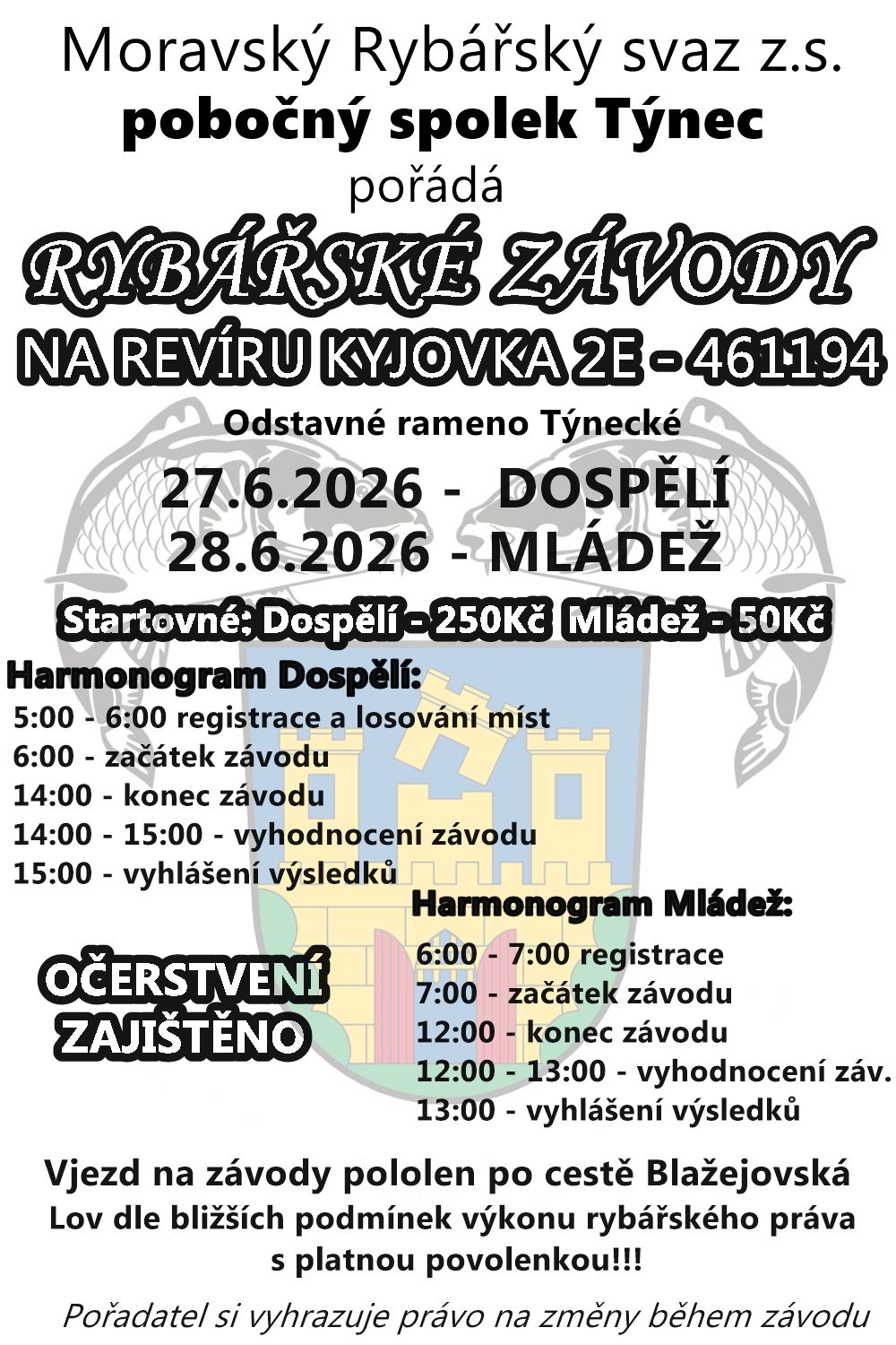 Rybářské závody v Týnci