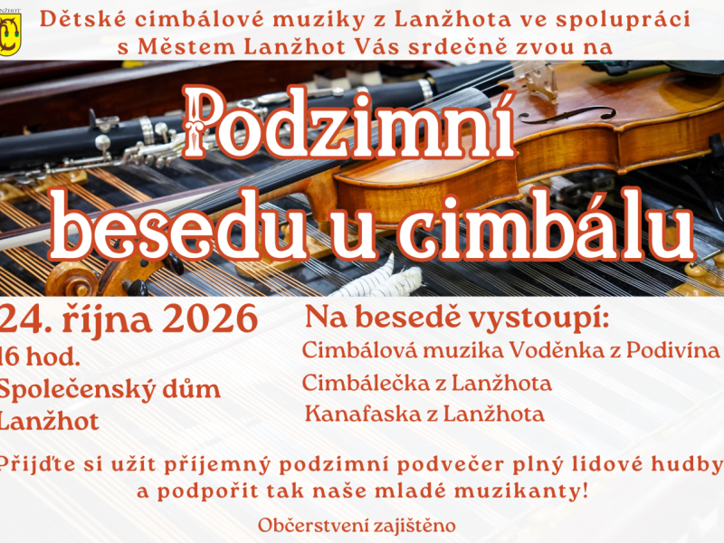 Podzimní beseda u cimbálu Lanžhot 2026