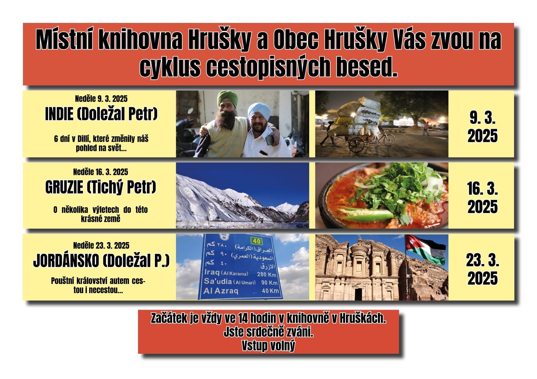 Cestopisné besedy v Hruškách
