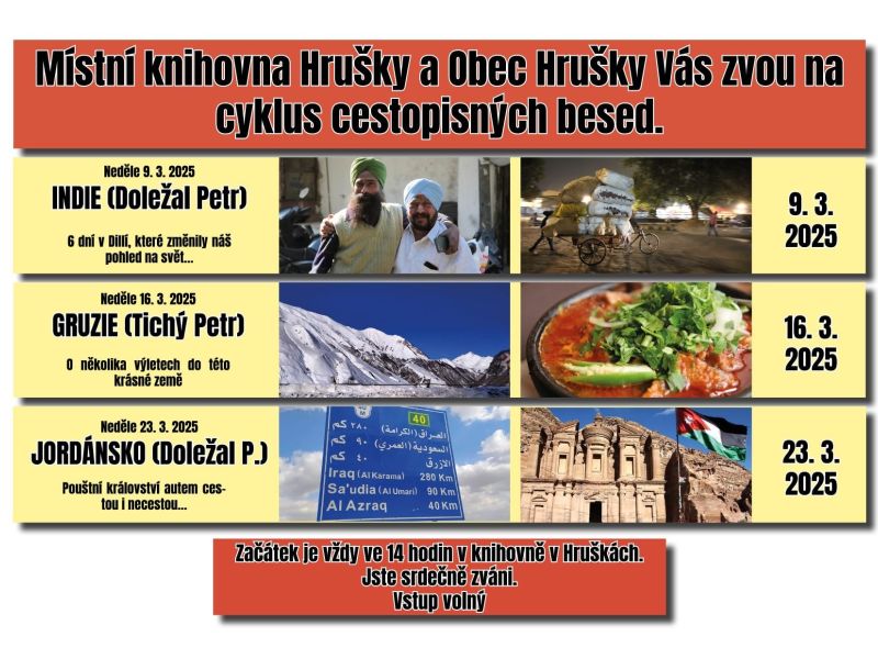 Cestopisné besedy v Hruškách