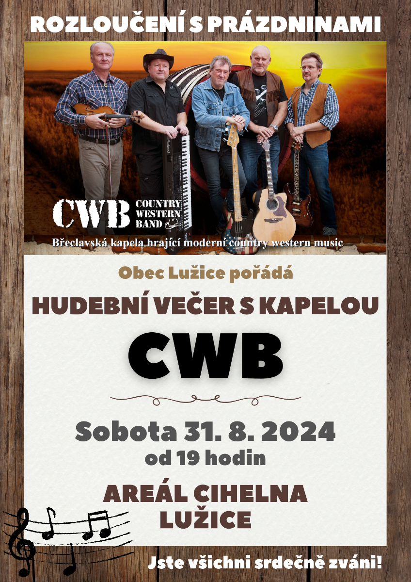 Hudební večer s kapelou CWB v Lužicích
