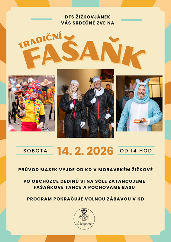 Tradiční fašaňk Moravský Žižkov 2026