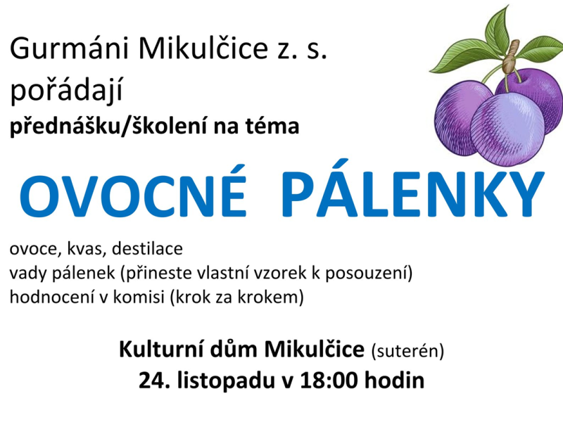 Přednáška: Ovocné pálenky