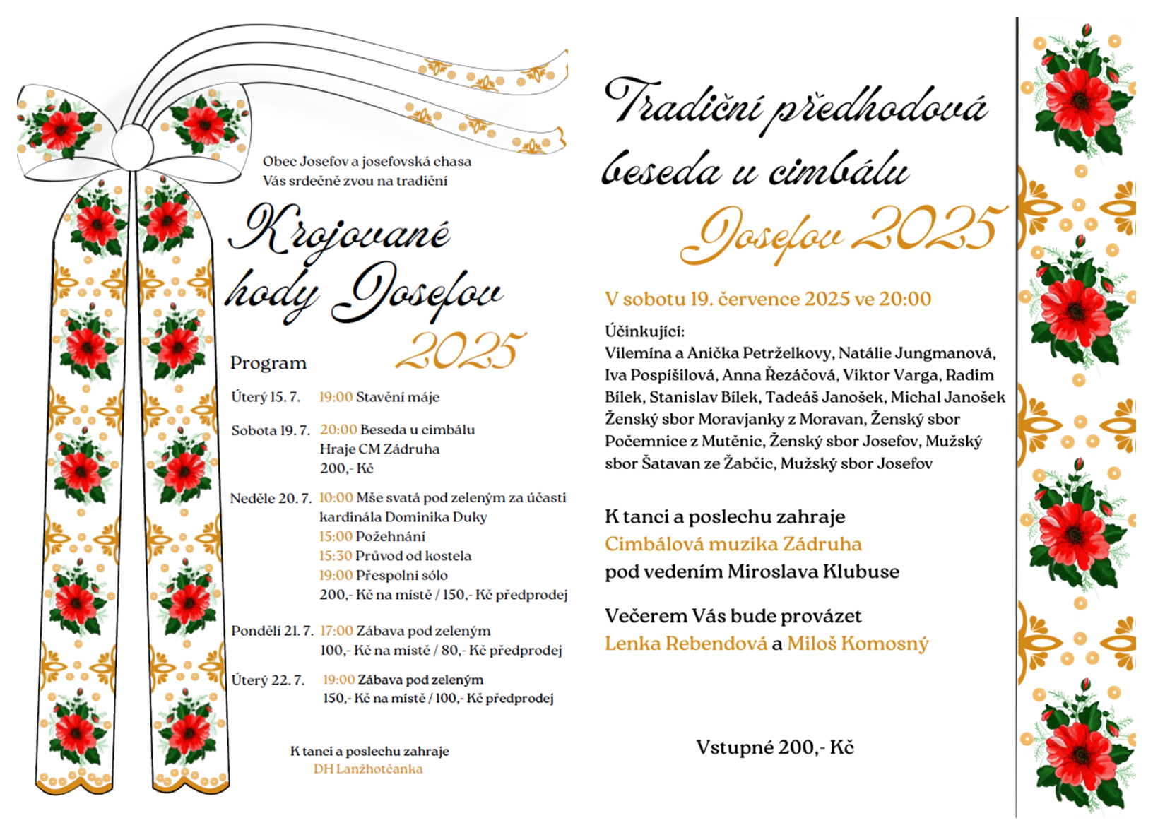 Tradiční krojované hody Josefov 2025