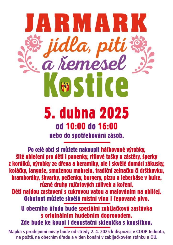 JARMARK JÍDLA, PITÍ A ŘEMESEL Kostice 2025