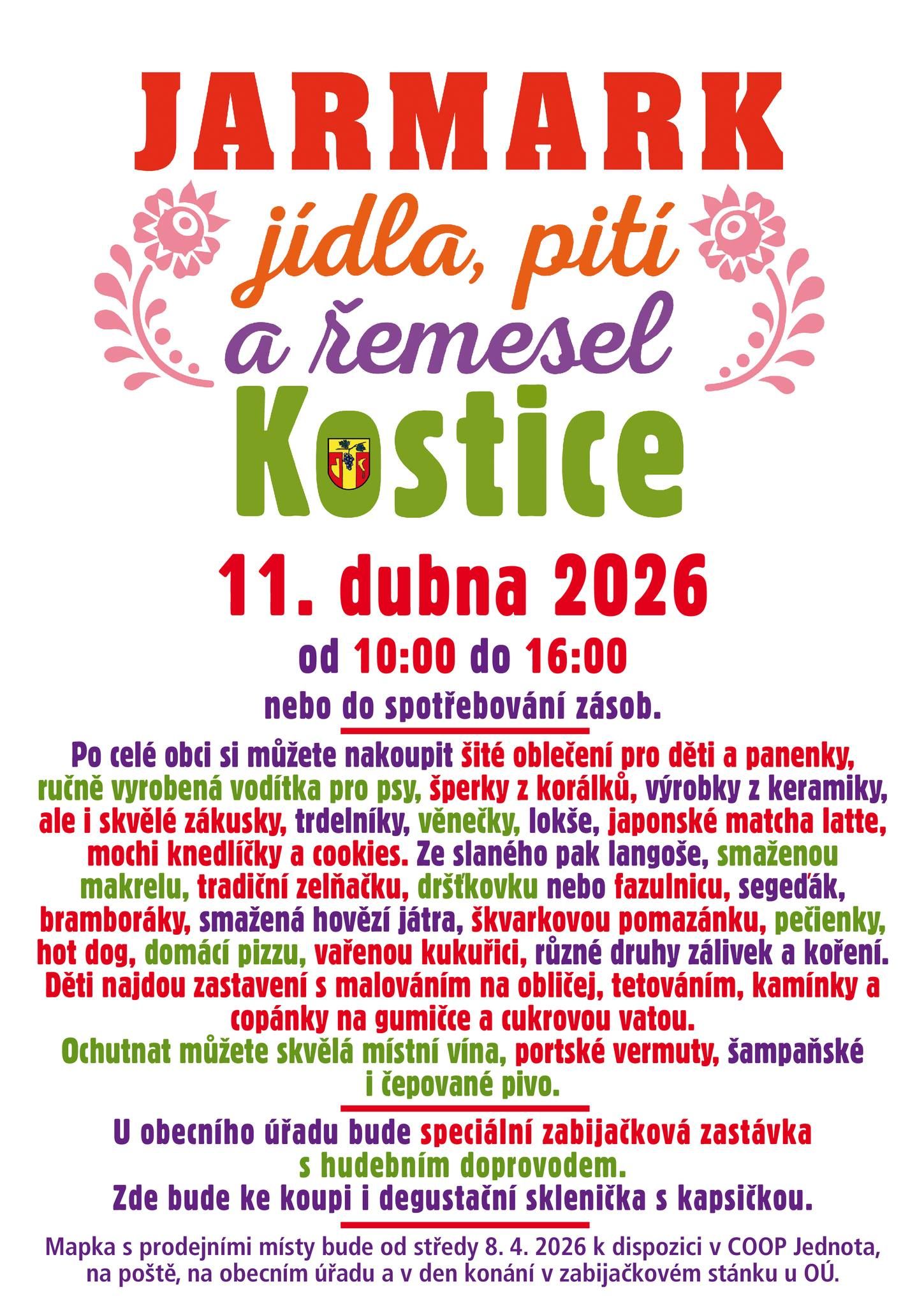 JARMARK JÍDLA, PITÍ A ŘEMESEL Kostice 2026