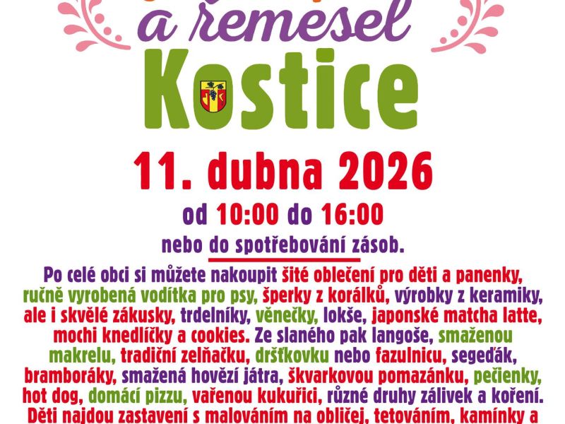 JARMARK JÍDLA, PITÍ A ŘEMESEL Kostice 2026
