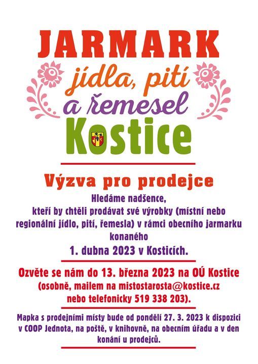 Jarmark jídla, pití a řemesel v Kosticích