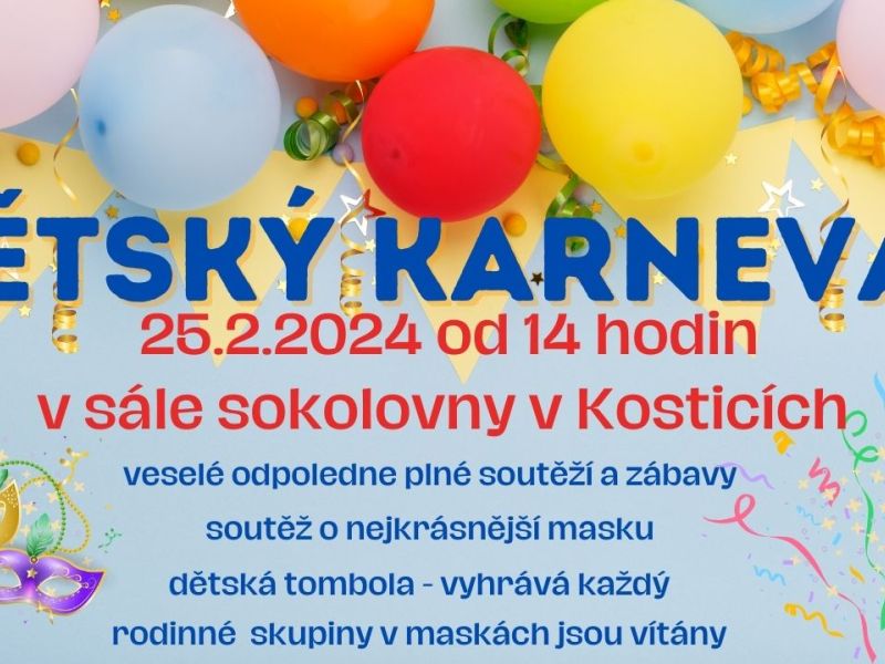 Dětský karneval v Kosticích