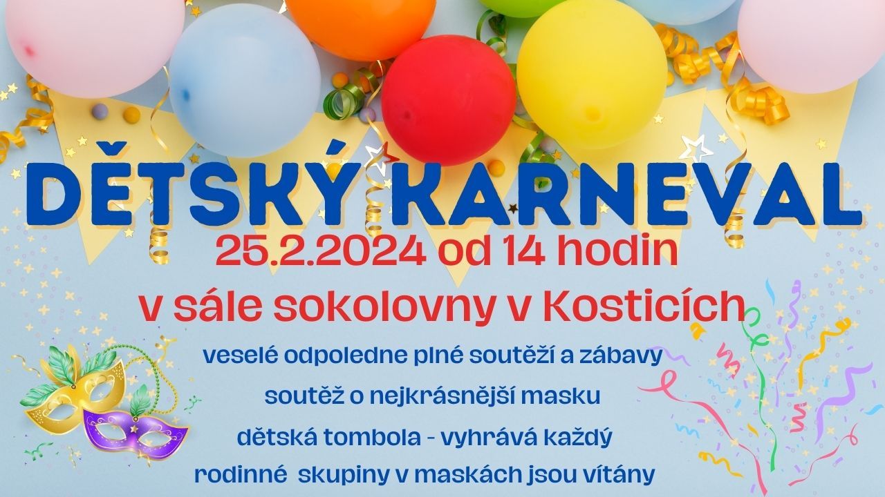 Dětský karneval v Kosticích