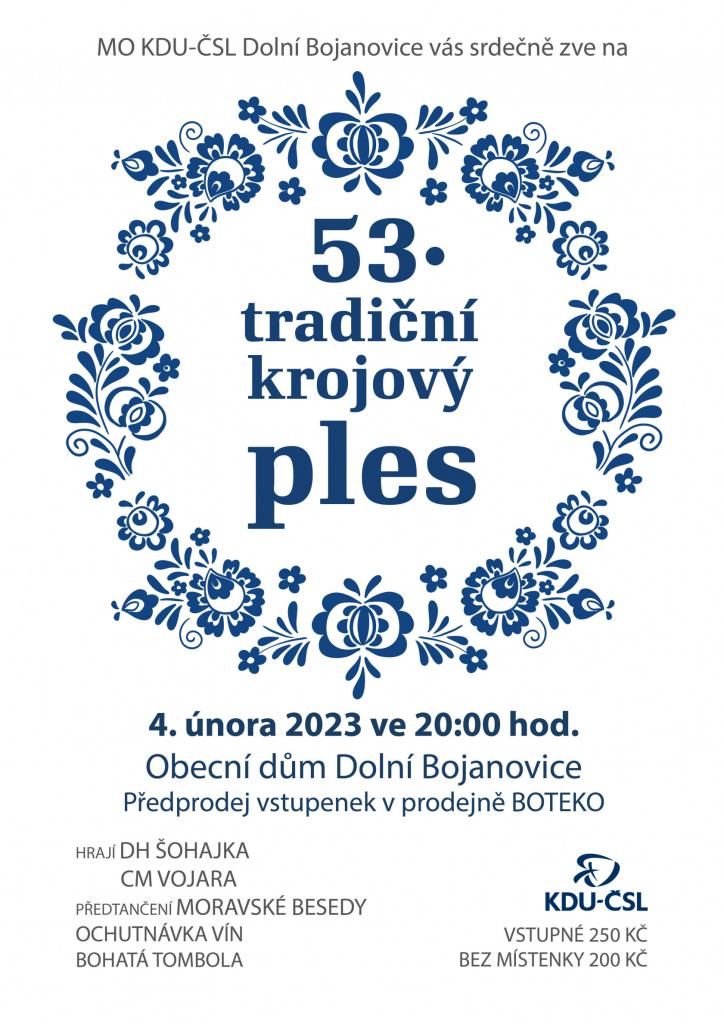 Krojový ples Dolní Bojanovice