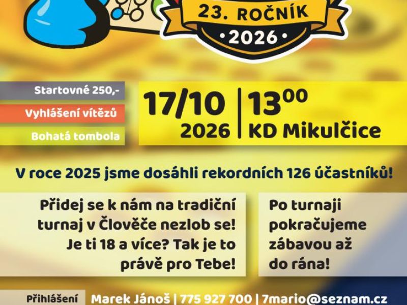 Mário Cup - turnaj v Člověče, nezlob se