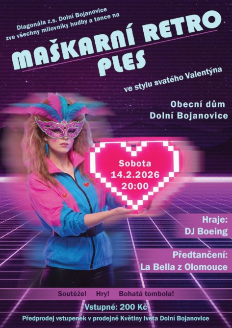 Maškarní retro ples Dolní Bojanovice