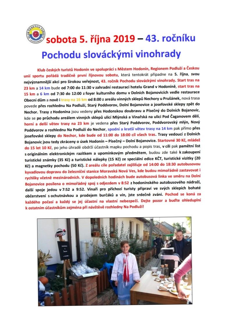 43. ročník "Pochod slováckými vinohrady"
