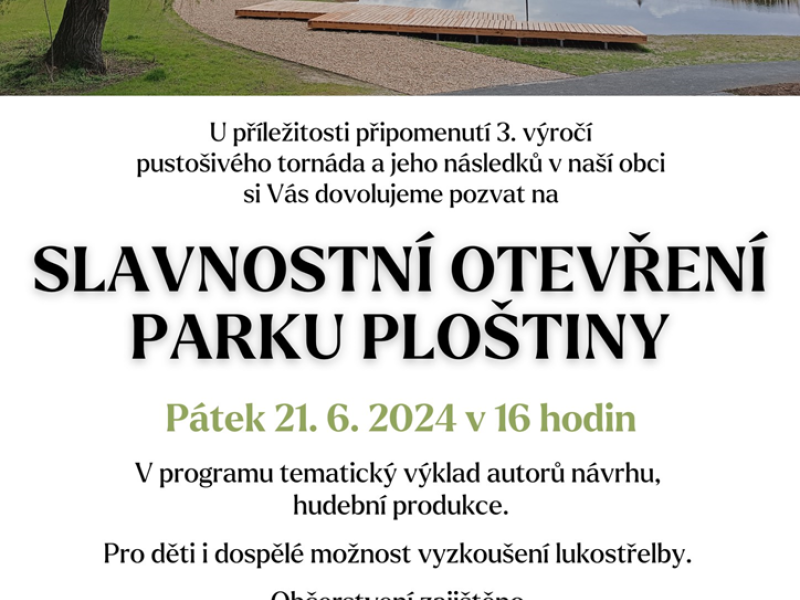 Slavnostní otevření parku Ploštiny v Lužicích