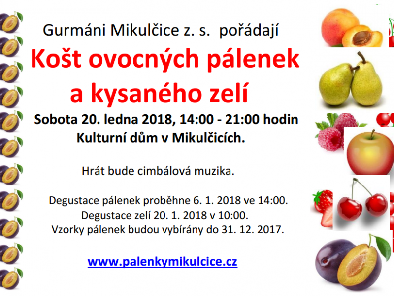 Košt ovocných pálenek a kysaného zelí