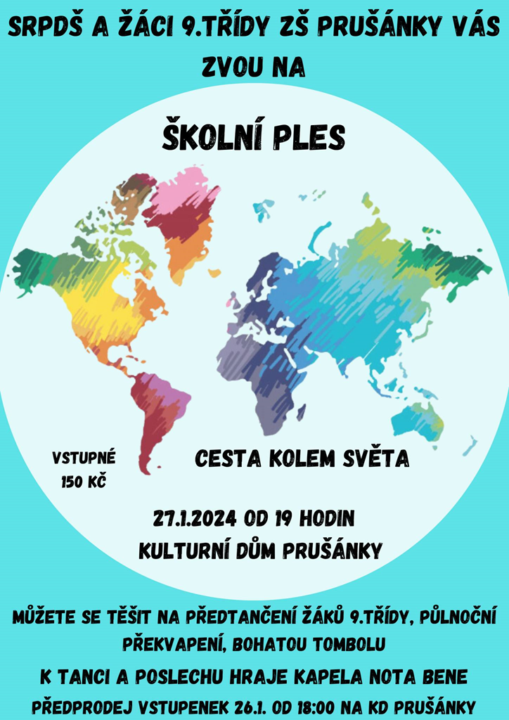 Školní ples Prušánky: Cesta kolem světa