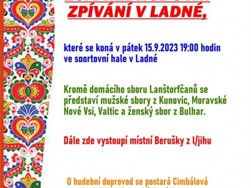 Ladná - Předhodovní zpívání - 15. 9. 2023