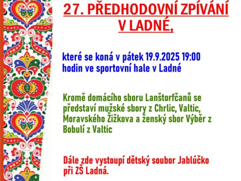Předhodovní zpívání v Ladné