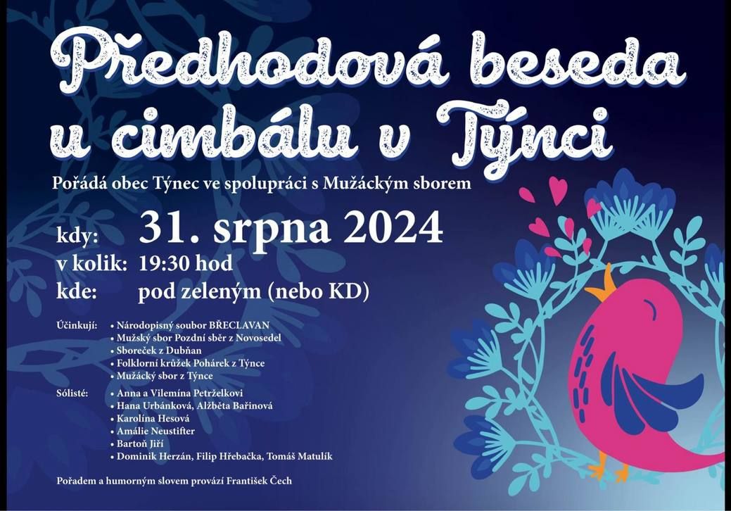 Předhodovní beseda u cimbálu v Týnci