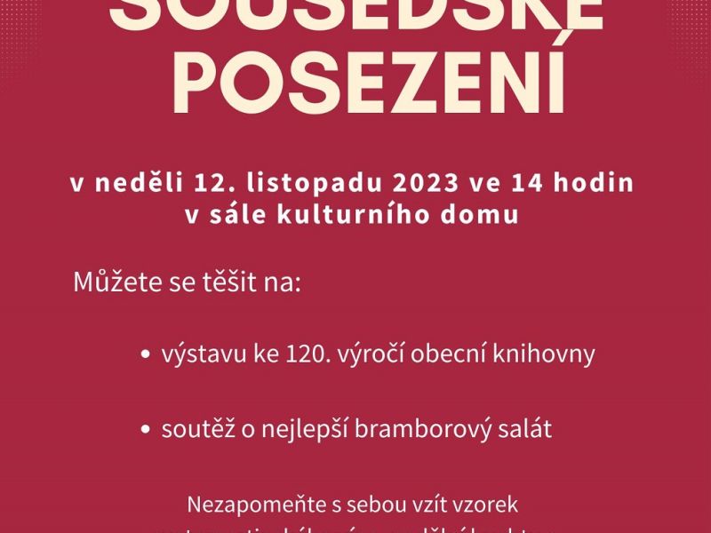 Sousedské posezení ve Tvrdonicích