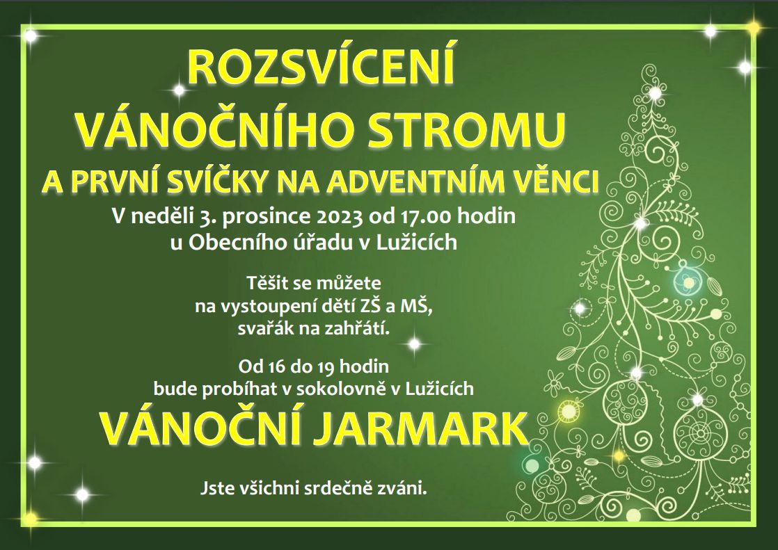 Rozsvícení vánočního stromu Lužice