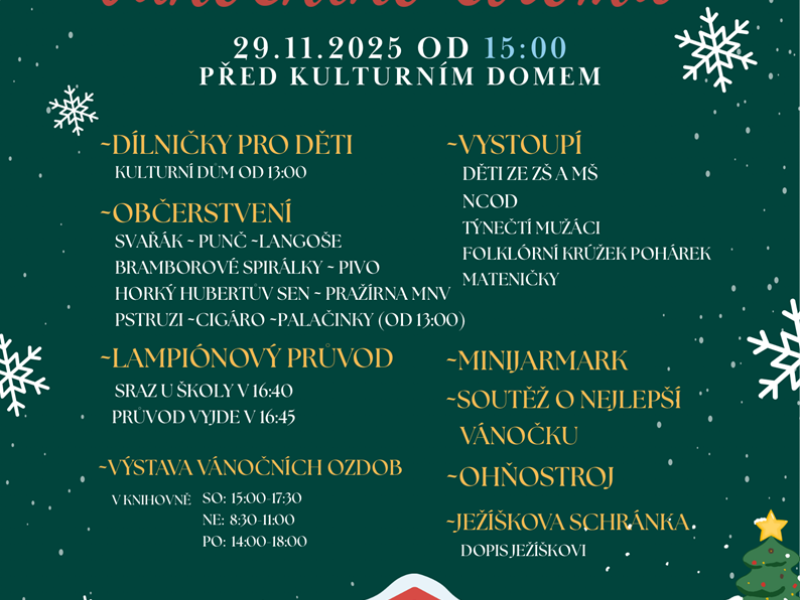 Rozsvícení vánočního stromu v Týnci