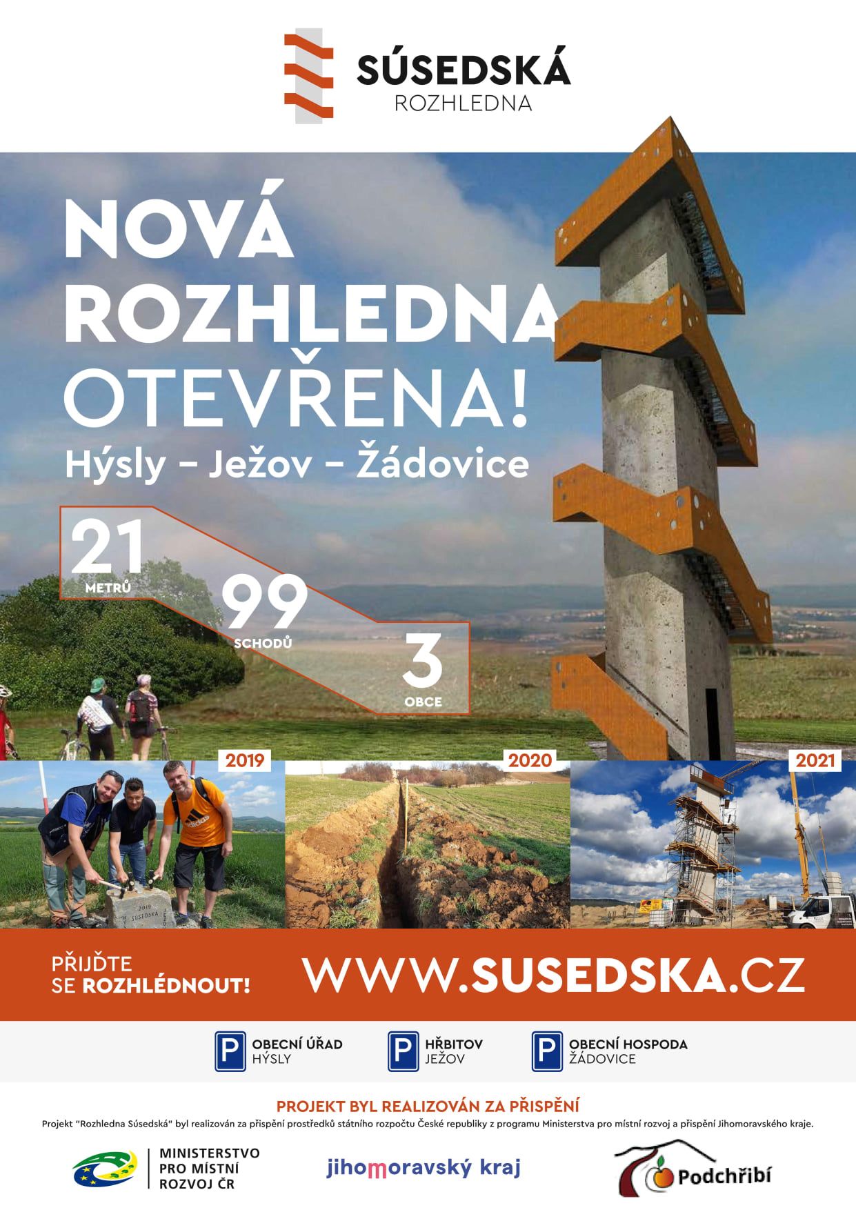 Súsedská rozhledna - Hýsly-Ježov-Žádovice