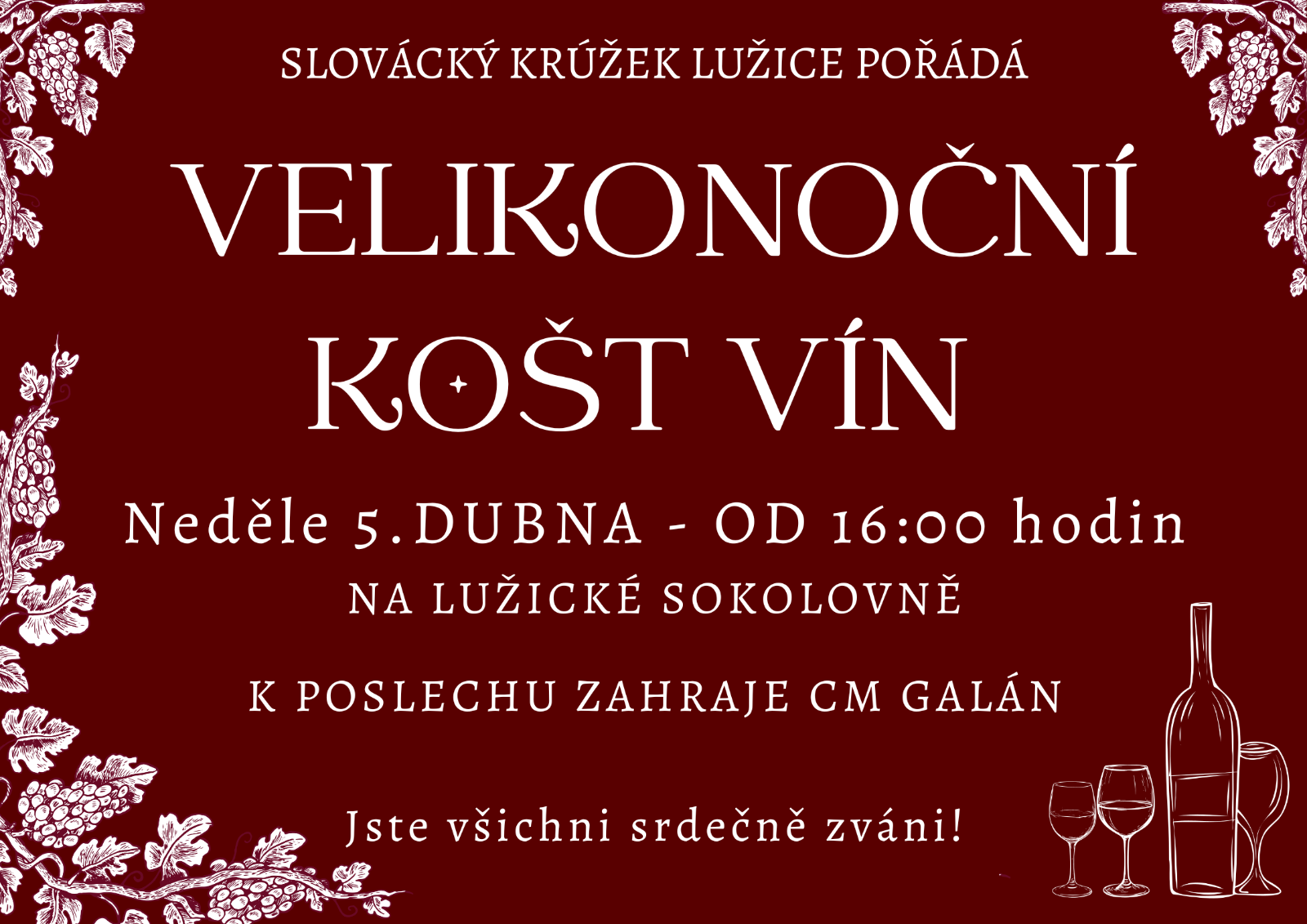 Velikonoční košt vín Lužice 2026
