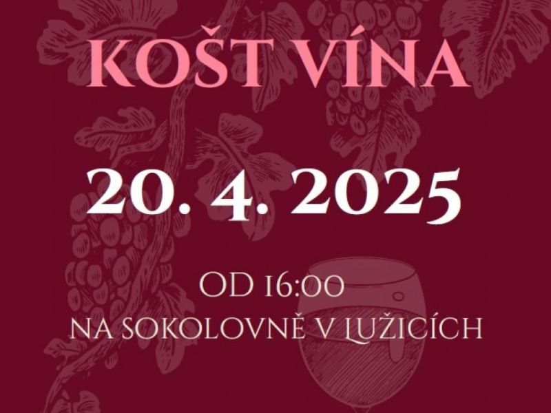 Velikonoční košt vína Lužice 2025