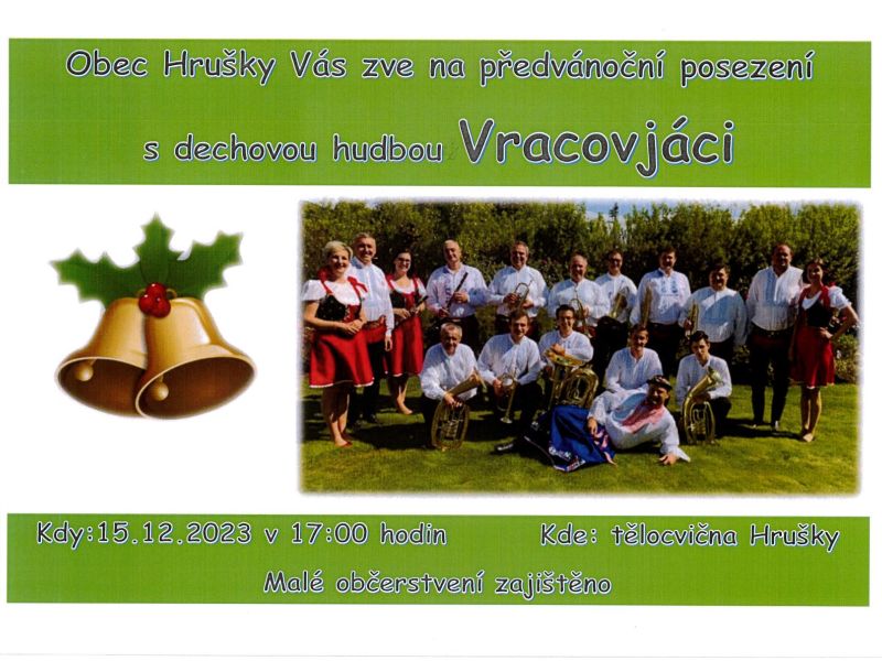 Předvánoční posezení s dechovou hudbou Vracovjáci