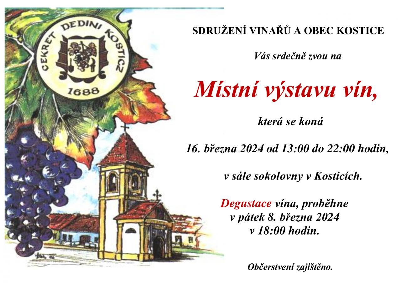 Místní výstava vín v Kosticích