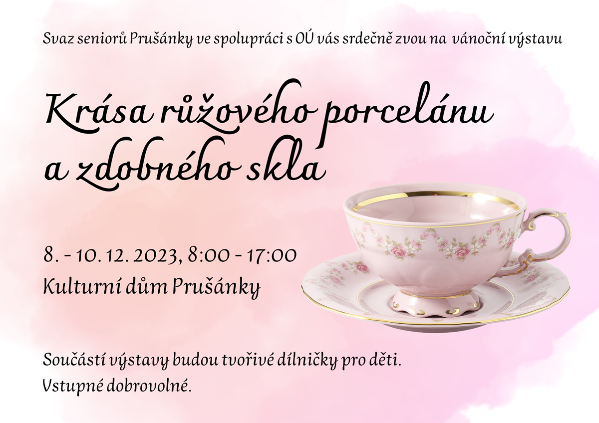 Krása růžového porcelánu a zdobného skla