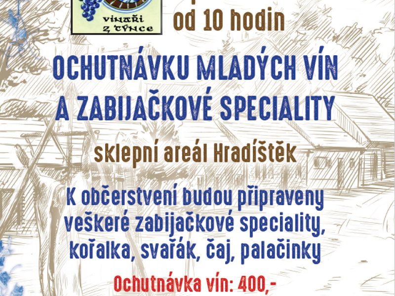 Ochutnávka mladých vín a zabíjačkových specialit Týnec
