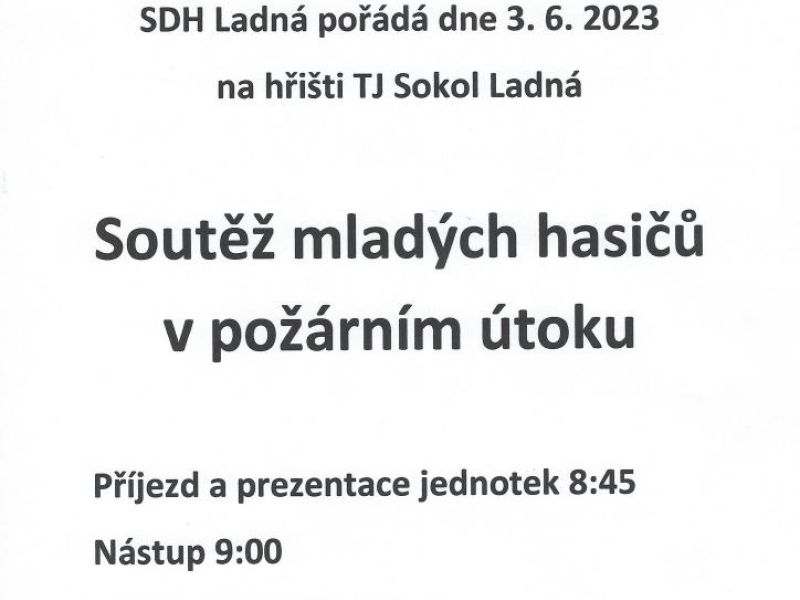Ladná - Závody mladých hasičů v požárním útoku